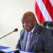 President Joseph Boakai addresses cabinet members on agricultural development and food security at the Executive Mansion in Monrovia.