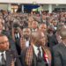 Students and faculty gather during a baccalaureate service ahead of Cuttington University's historic graduation ceremony.