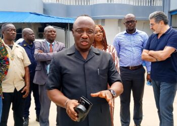 Members of a Liberian Senate committee inspect LTMI facilities during an assessment visit.