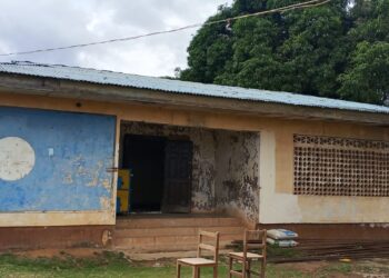The deteriorating building now housing the Liberia National Fire Service detachment in Bong County.