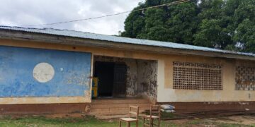 The deteriorating building now housing the Liberia National Fire Service detachment in Bong County.