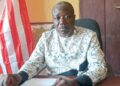 Foya Statutory Superintendent Joseph Mbokar inside his office in Lofa County.