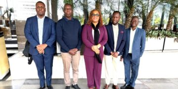 Liberia Revenue Authority officials during a benchmarking mission in Zambia to study digital tax systems ahead of Liberia's VAT rollout.