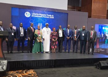 Officials from the Liberia Special Economic Zones Authority present Liberia's Special Agro-Industrial Processing Zone Project at the Liberia-Nigeria Trade and Investment Forum in Lagos.