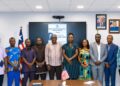 Officials and journalists attend the launch of NaFAA's first Open Media House in Monrovia to strengthen transparency and fisheries reporting.