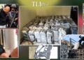 Packages of suspected cocaine seized during a joint security operation in the VOA Community, Paynesville.