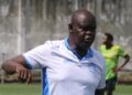 Determine Girls head coach Robert Lartey celebrates after winning the LFA Upper Women's League title.