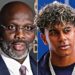 George Weah speaking about Kylian Mbappé and Lamine Yamal during a television interview.