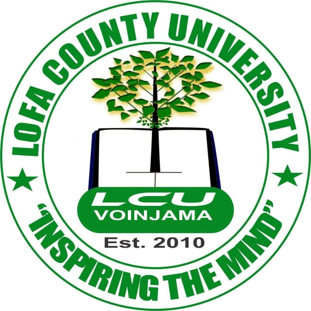 Official logo of Lofa County University as the institution launches Annex-1 in Fessibu Town, Zorzor District.