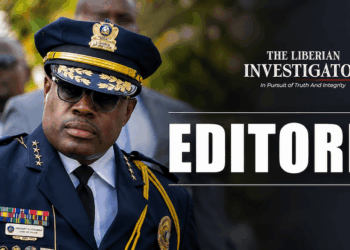 Inspector General Gregory Coleman speaks during a government press briefing on Liberia's cocaine investigation.