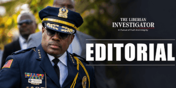 Inspector General Gregory Coleman speaks during a government press briefing on Liberia's cocaine investigation.