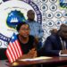 Acting NPHIL Director General Dr. Sia Wata Camanor presents findings from Liberia's nationwide Ebola preparedness assessment.