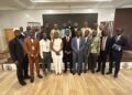 Officials and industry experts attend the GeoMining and Intergeo exhibition on modern exploration technology in Monrovia.