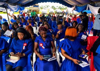 Graduates celebrate during the Liberia Institute of Public Administration's 2025 and 2026 graduation ceremony in Doemah Town, Lower Margibi County.