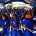 Graduates celebrate during the Liberia Institute of Public Administration's 2025 and 2026 graduation ceremony in Doemah Town, Lower Margibi County.