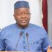 Finance Minister Augustine Kpehe Ngafuan speaks at the Professional Magistrate Training Program graduation in Monrovia.