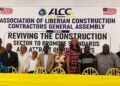 ALCC President Kimberly K. Toure addresses the 2026 General Assembly of Liberian construction contractors.