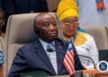 President Joseph Nyuma Boakai addresses the ECOWAS Heads of State summit in Lungi, Sierra Leone.
