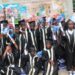 Graduates of Yarkpawolo Public School celebrate during their graduation ceremony in Gomue Town, Bong County.