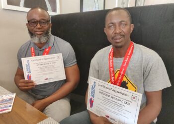 Officials of the Liberia Athletics Federation announcing the termination of its partnership with the Liberia Marathon Trust.