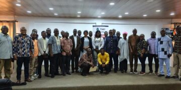 Officials and stakeholders attend the National Elections Commission's consultation on its Communications Strategy in Monrovia.