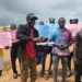 Youth protesters in Neezoe Community demonstrating against Representative Sumo K. Mulbah over a leadership dispute.
