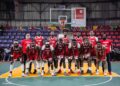 NPA Pythons celebrate after defeating Mighty Barrolle to qualify for the 2026 Liberia Basketball Association First Division Finals.
