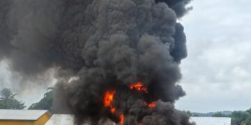 Liberian security officials oversee the destruction of seized cocaine at the LMHRA waste disposal site in Margibi County.