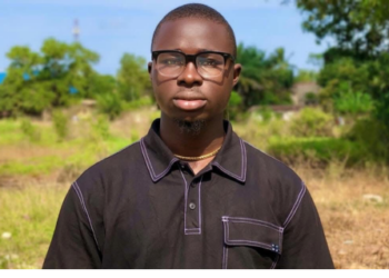 University of Liberia engineering student James D. Wuelleh, founder of the Lifeline Empowerment Foundation Vocational Training Institute, poses with students during a vocational training session.