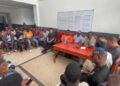 Representative Foday Fahnbulleh meeting with China Union management and Liberian workers in Bong County.