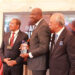 Central Bank of Liberia Governor Henry F. Saamoi receiving the African Central Banking Leadership Award.