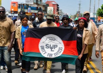 Members of the Student Unification Party announce support for the July 17 nationwide protest in Monrovia.