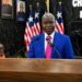 EPA Executive Director Emmanuel K. Urey Yarkpawolo announces the headquarters purchase and new laboratory equipment during a press briefing.
