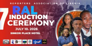 Members of the Reporters Association of Liberia prepare for the inauguration of the Association's 7th Corps of Elected Officers in Monrovia.