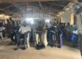 Cocoa farmers and government officials attend a meeting in Gaye Town over the proposed Kwa Protected Area boundary in Grand Gedeh County.