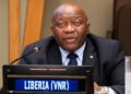 Finance Minister Augustine Kpehe Ngafuan presents Liberia's 2026 Voluntary National Review at the United Nations High-Level Political Forum in New York.