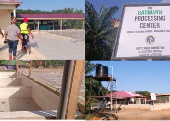The newly constructed Baumann rice processing center built by Panta Pride in Garmue, Bong County.