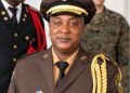 Liberia Immigration Service Commissioner General addresses newly inducted immigration officers during their induction ceremony.