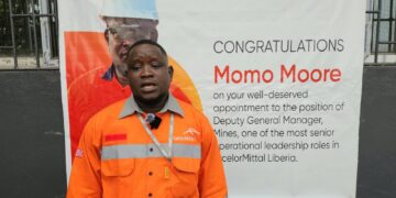 Liberian mining engineer Momo B. Moore promoted to ArcelorMittal Liberia Deputy General Manager for Mines