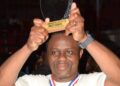 NPA Pythons coach Raphael Quaye after winning the 2026 Liberia Basketball Association First Division championship