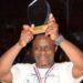 NPA Pythons coach Raphael Quaye after winning the 2026 Liberia Basketball Association First Division championship