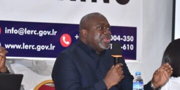 Officials of the Liberia Electricity Regulatory Commission announce the review of LIBENERGY's tariff appeal in Monrovia.