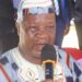 Local Government Minister F. Sakila Nyumalin Sr. addresses Liberians during an Independence Day celebration in Antwerp, Belgium.