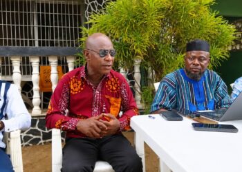 North Central Alliance representatives address a press briefing on Liberia’s ongoing drug investigation in Monrovia.