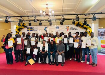 Participants and officials at the closing of the LIPO and UNIDO Business and Intellectual Property Management Clinic in Liberia