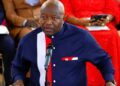 Finance Minister Augustine Kpehe Ngafuan speaks during Liberia’s 179th National Flag Day observance in Monrovia.