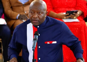 Finance Minister Augustine Kpehe Ngafuan speaks during Liberia’s 179th National Flag Day observance in Monrovia.