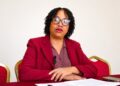 LibLaw Managing Director Cllr. Kim A. Harris introduces the CJ Lewis AI legal platform in Monrovia.