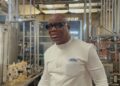 Simeon Freeman tours his US$4 million beverage manufacturing plant in Gardnerville