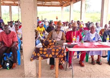 Participants attend Liberia's First Independence Conversation at Shankpallai Micro-Zone Farm in Zota District, Bong County.